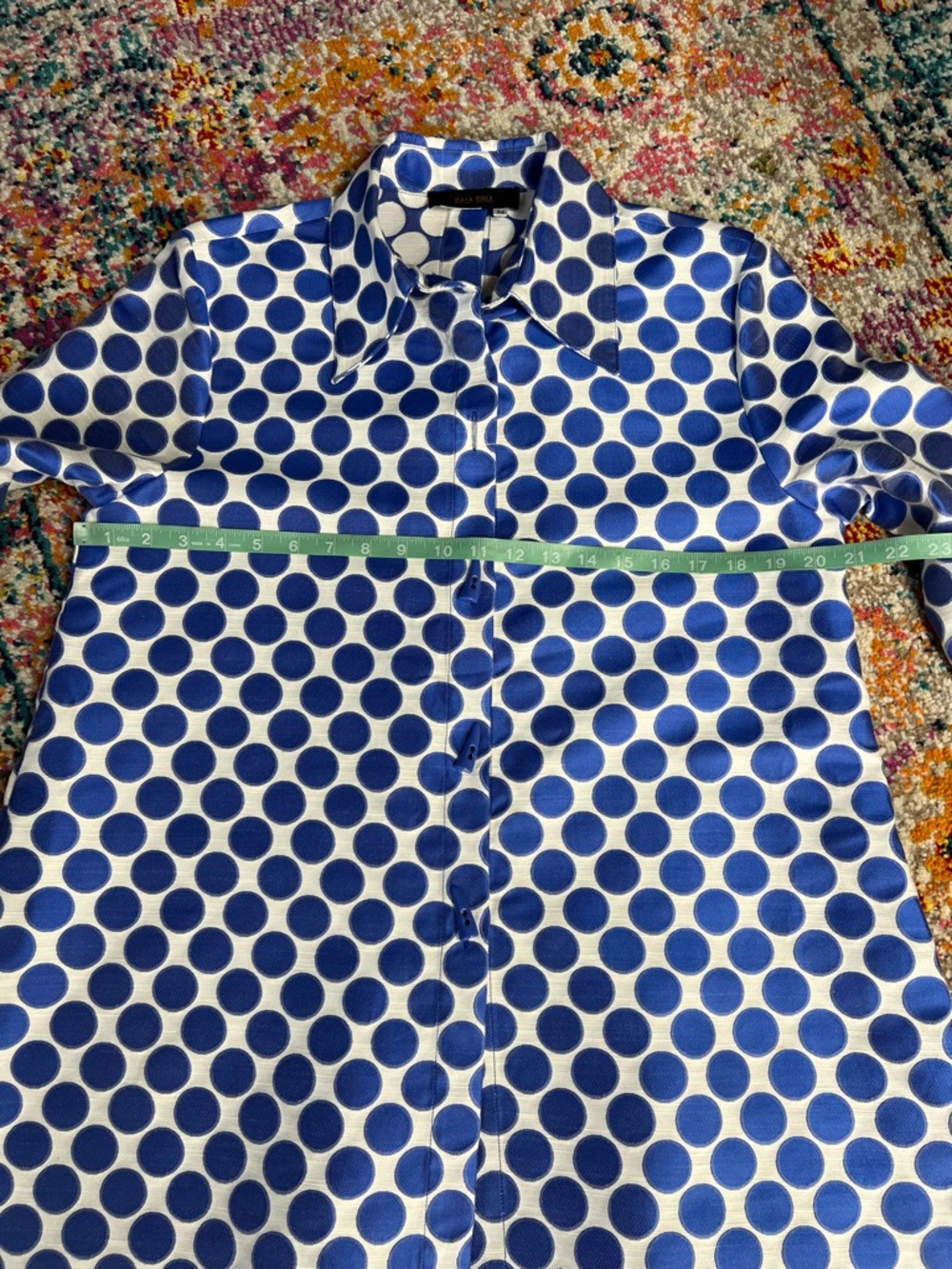 Bala Bala Jacket‎ Coat Lightweight Festive Polka Dot Blue Swing Jacket Toggle - Picture 10 of 13
